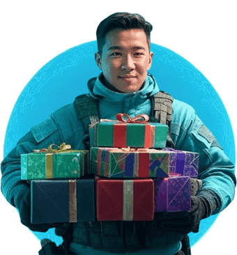 Person holding gift boxes